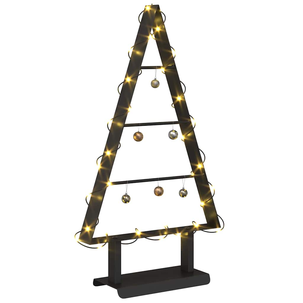 vidaXL Metalowa choinka świąteczna z podstawą Czarny 60 cm Stal