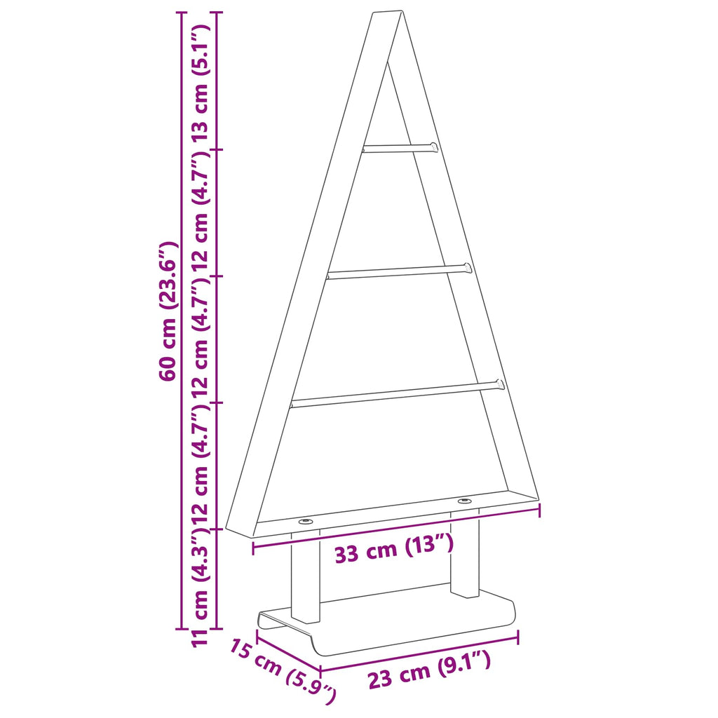vidaXL Metalowa choinka świąteczna z podstawą Czarny 60 cm Stal