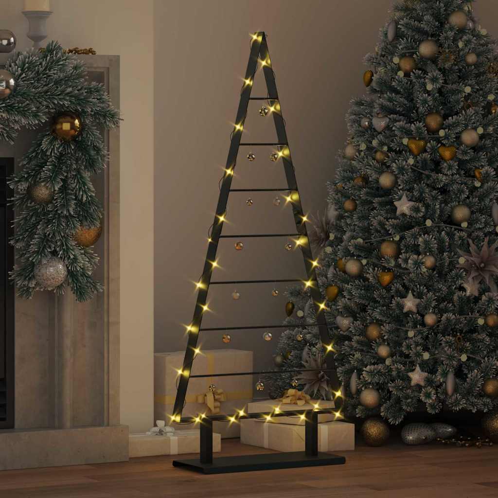 vidaXL Metalowa choinka świąteczna z podstawą Czarny 125,5 cm Stal