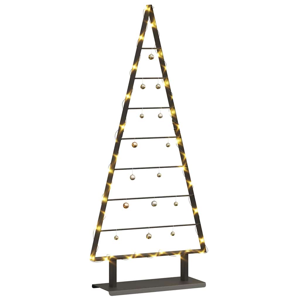 vidaXL Metalowa choinka świąteczna z podstawą Czarny 125,5 cm Stal
