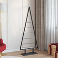 vidaXL Metalowa choinka świąteczna z podstawą Czarny 150 cm Stal