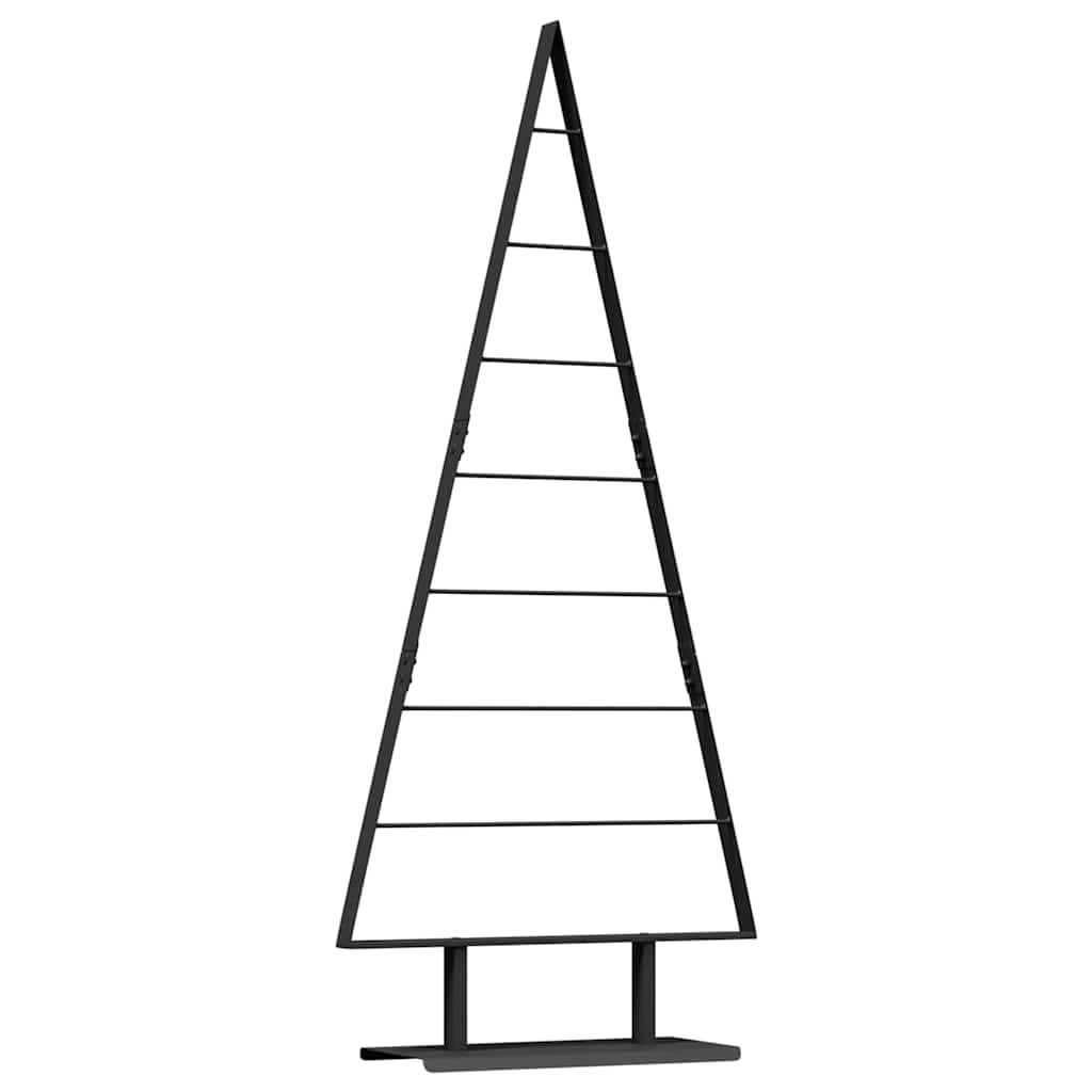 vidaXL Metalowa choinka świąteczna z podstawą Czarny 150 cm Stal