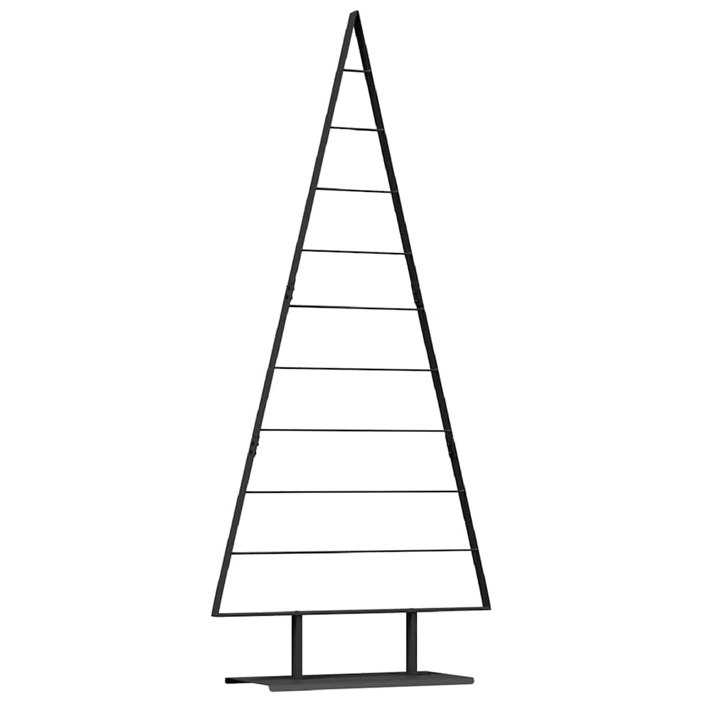 vidaXL Metalowa choinka świąteczna z podstawą Czarny 210 cm Stal