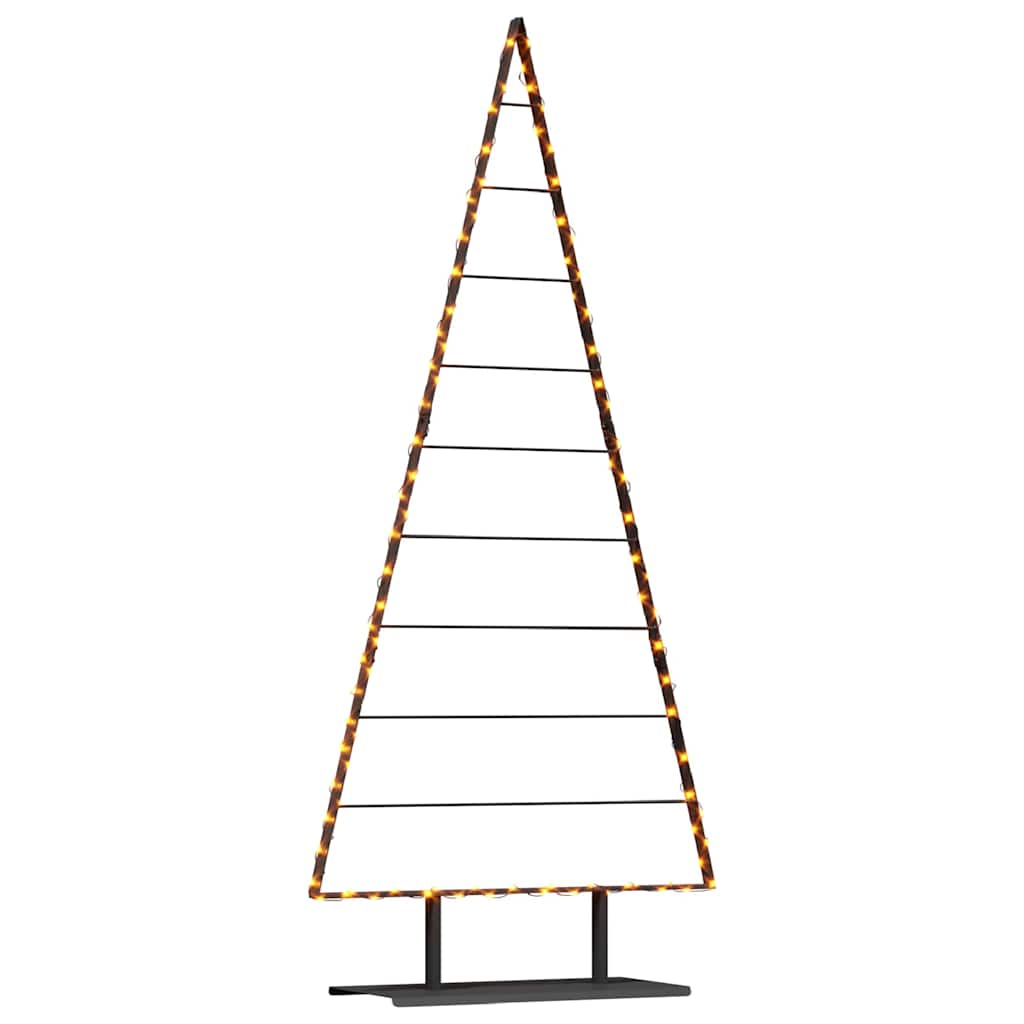 vidaXL Metalowa choinka świąteczna z podstawą Czarny 210 cm Stal