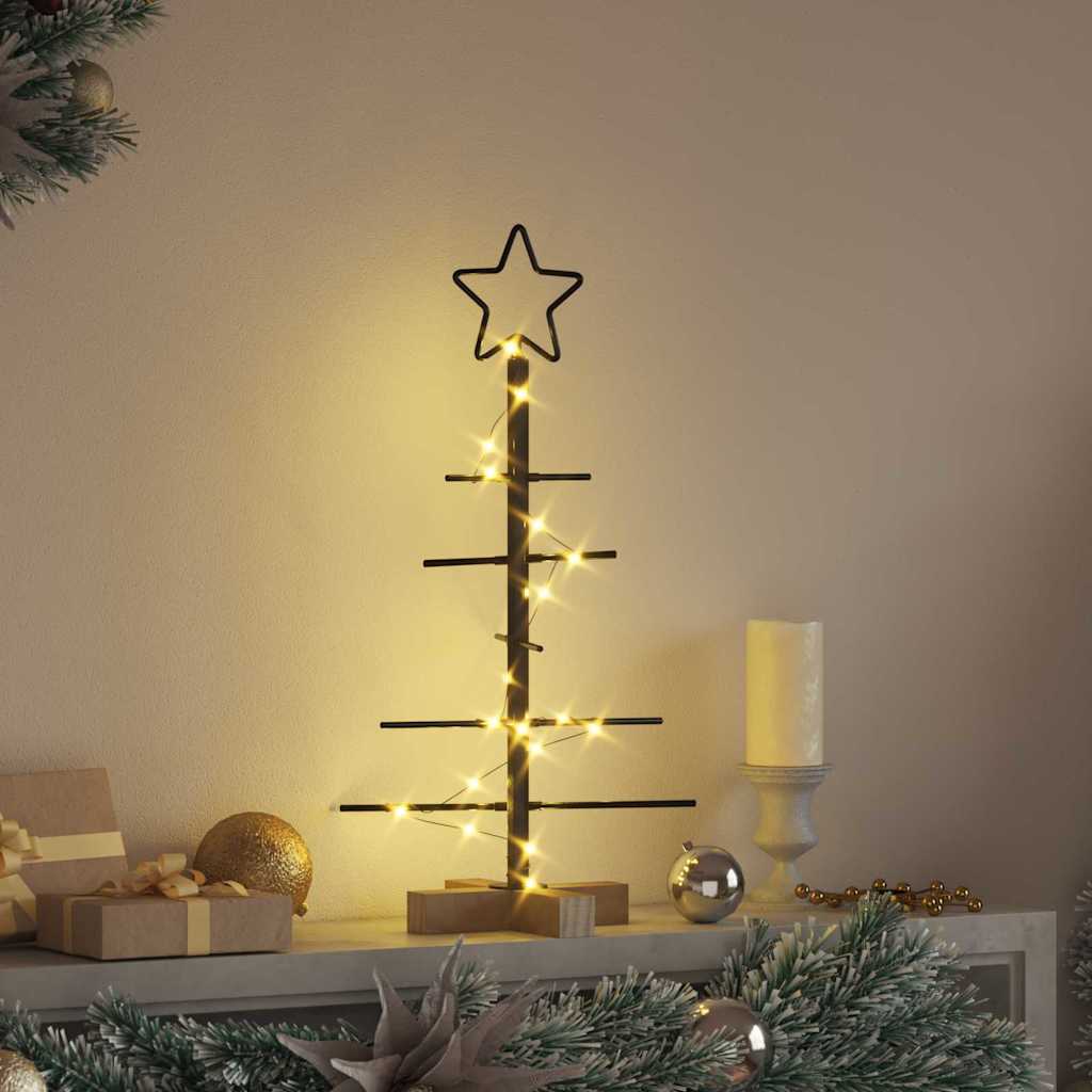 vidaXL Metalowa choinka świąteczna z podstawą Czarny 59,5 cm