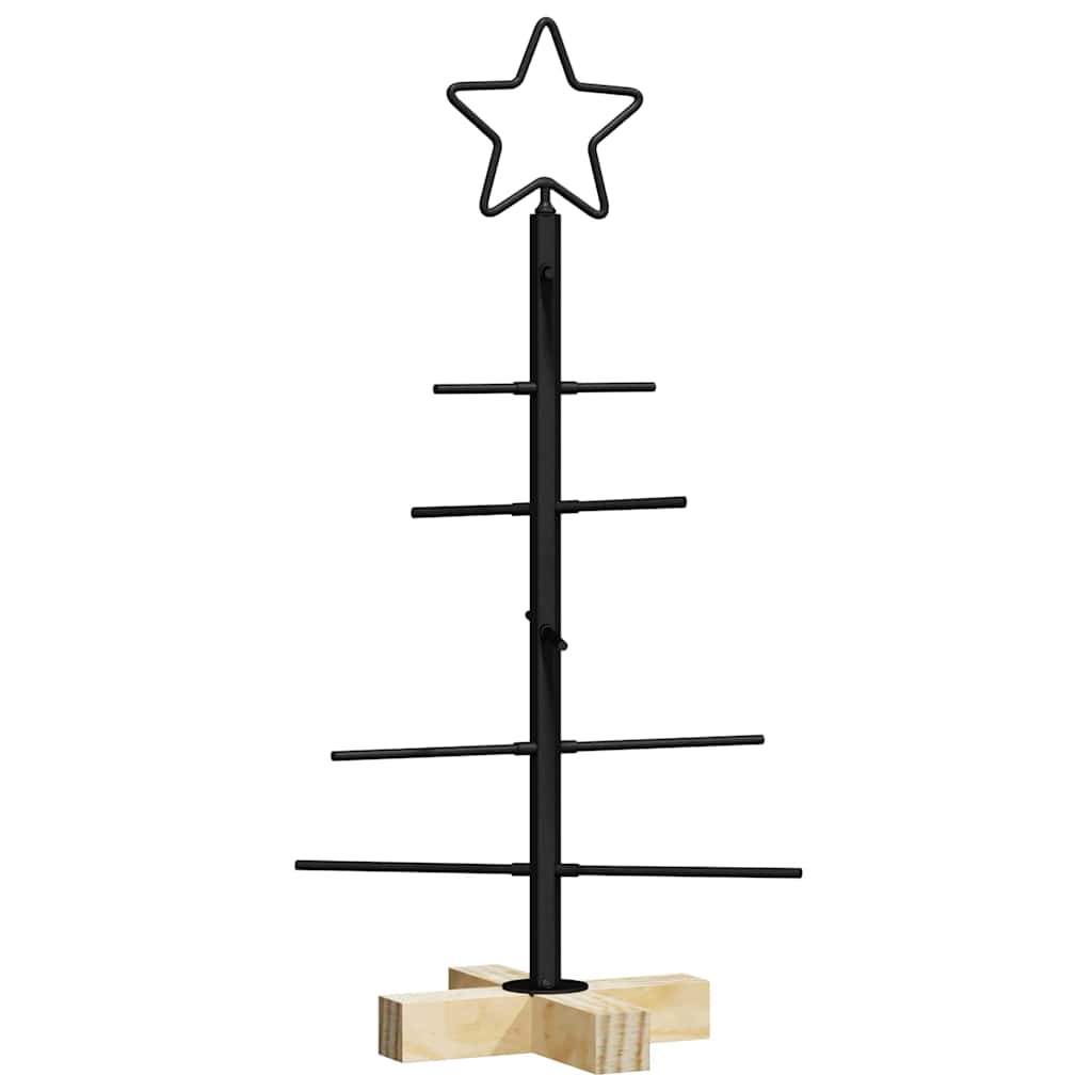 vidaXL Metalowa choinka świąteczna z podstawą Czarny 59,5 cm