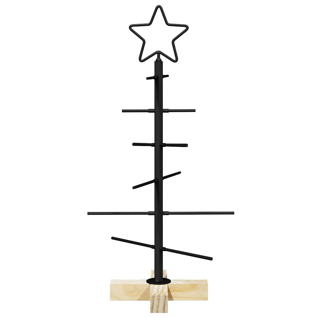 vidaXL Metalowa choinka świąteczna z podstawą Czarny 59,5 cm