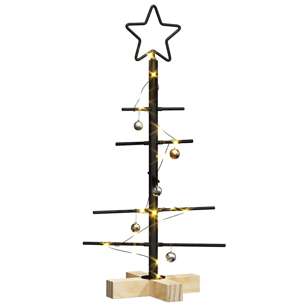 vidaXL Metalowa choinka świąteczna z podstawą Czarny 59,5 cm