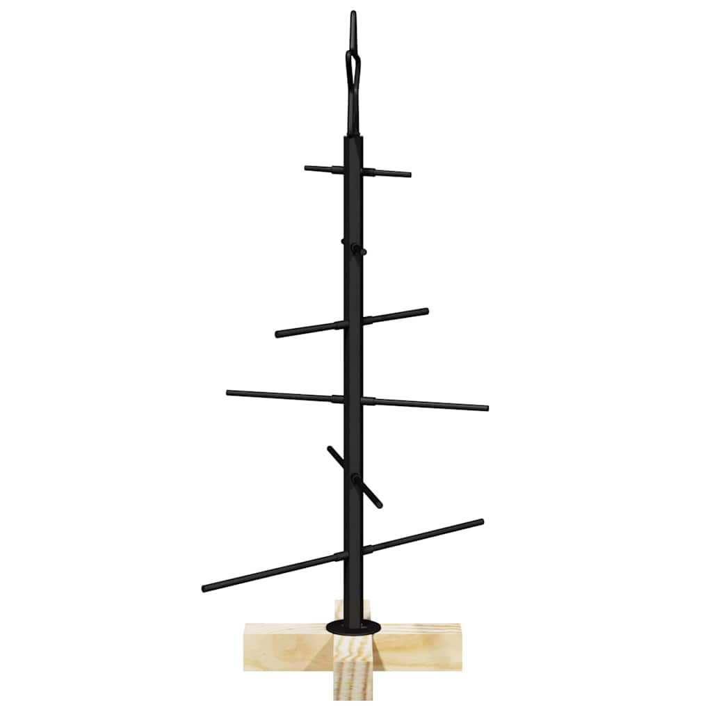 vidaXL Metalowa choinka świąteczna z podstawą Czarny 59,5 cm