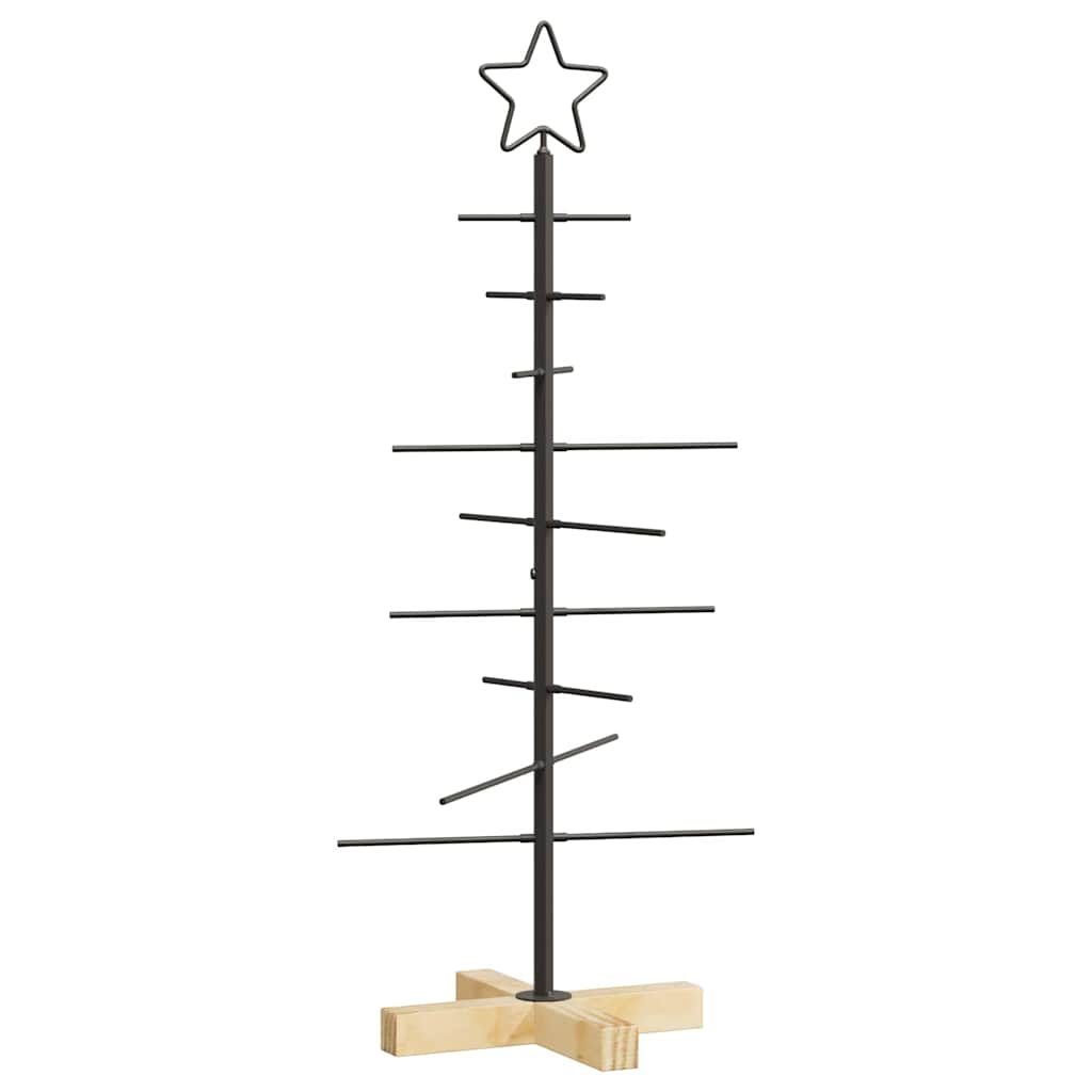 vidaXL Metalowa choinka świąteczna z podstawą Czarny 89 cm