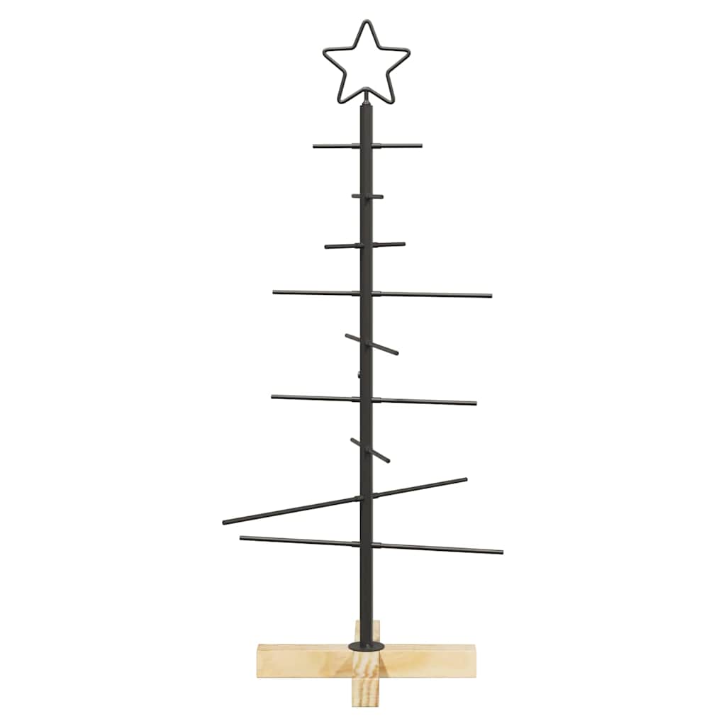 vidaXL Metalowa choinka świąteczna z podstawą Czarny 89 cm
