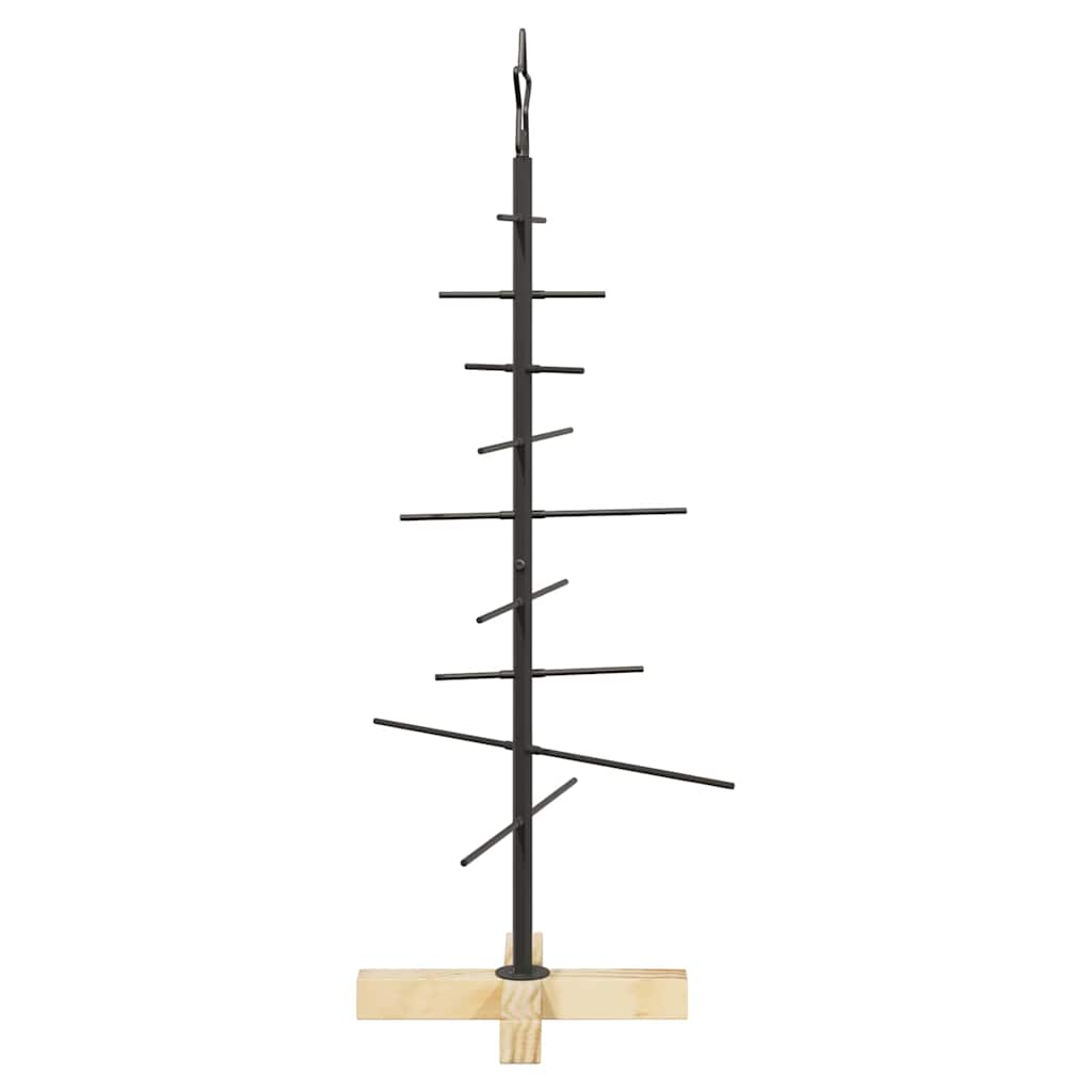 vidaXL Metalowa choinka świąteczna z podstawą Czarny 89 cm