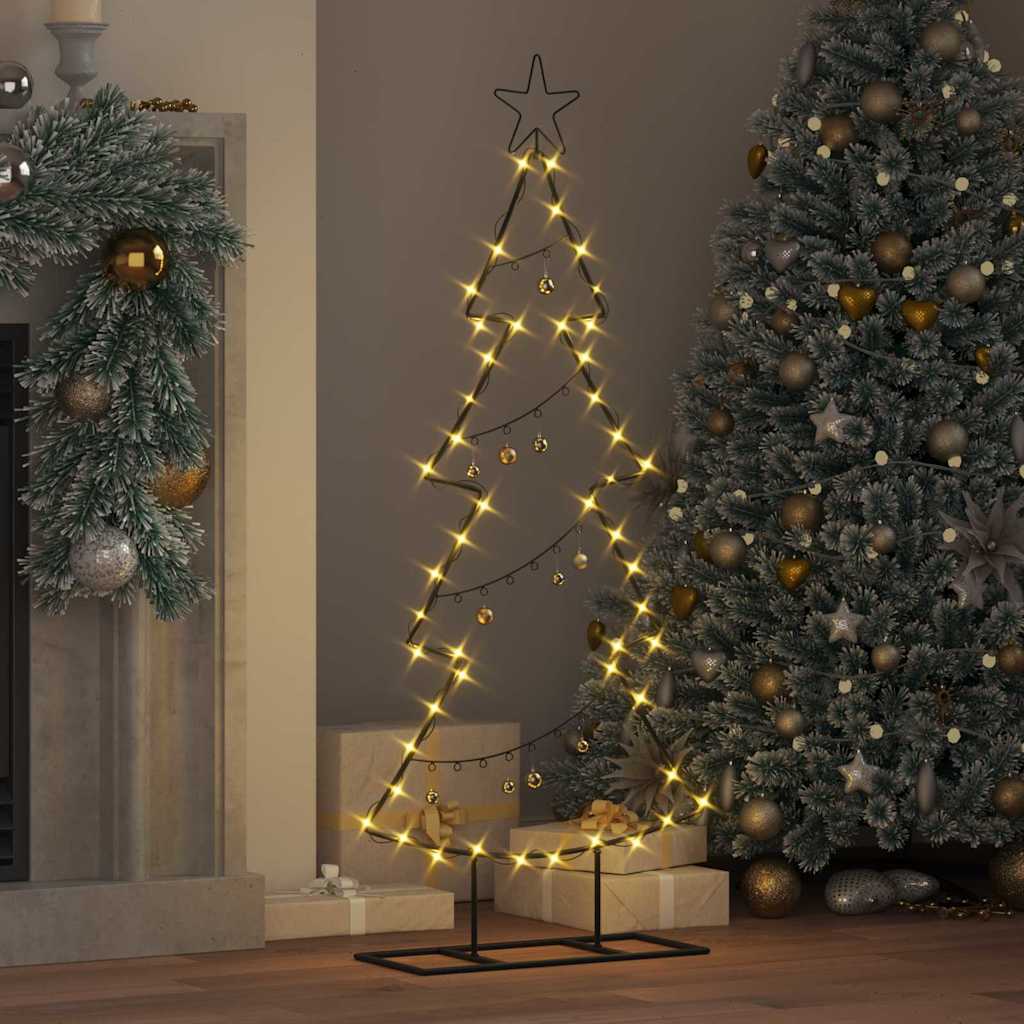 vidaXL Metalowa choinka świąteczna z podstawą Czarny 125 cm Stal