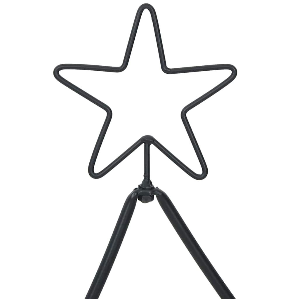 vidaXL Metalowa choinka świąteczna z podstawą Czarny 150 cm Stal