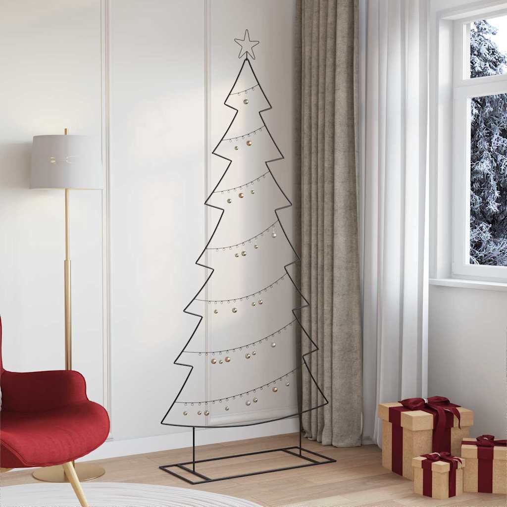 vidaXL Metalowa choinka świąteczna Czarny 210 cm Stal