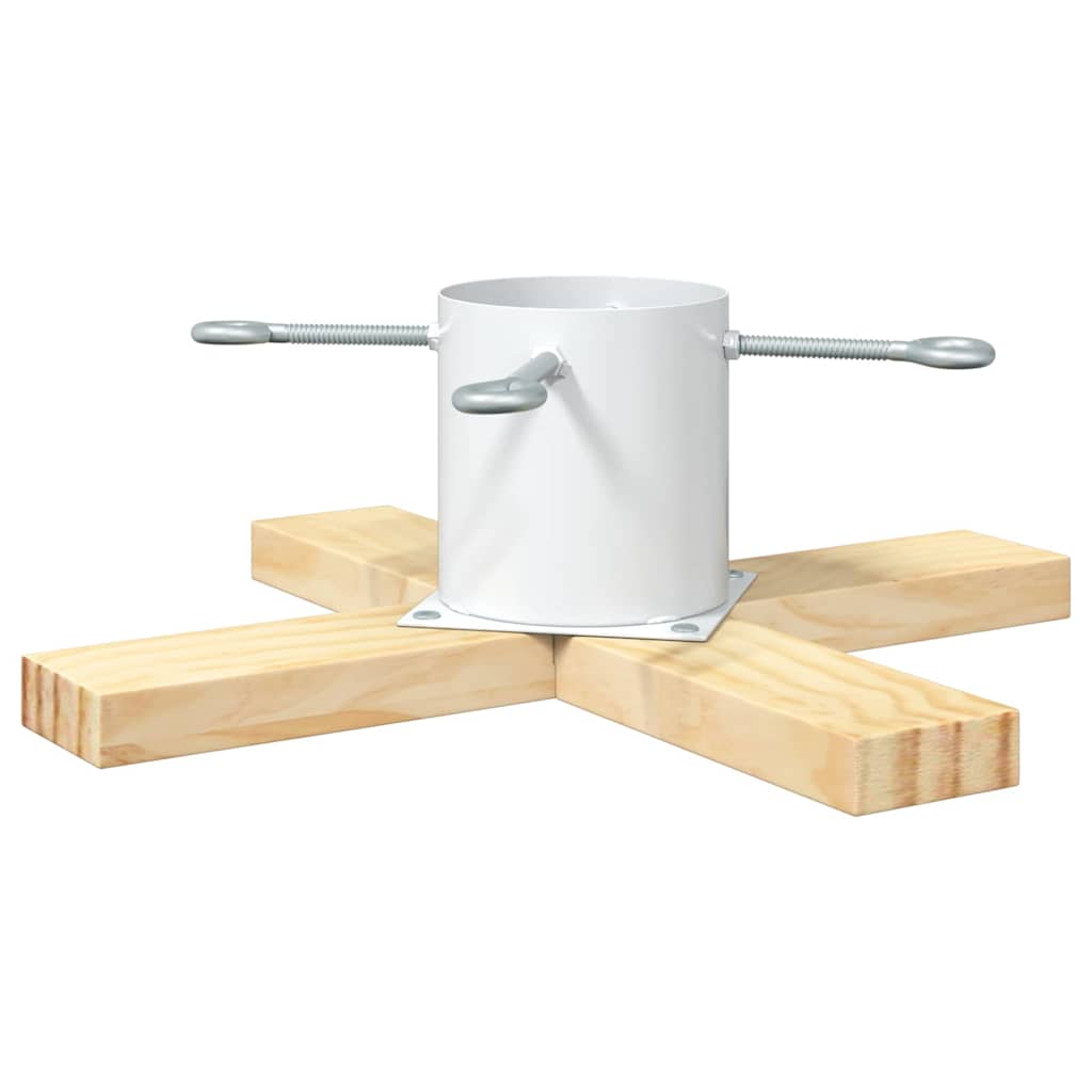 vidaXL Stojak na Choinkę Biały 50 x 50 x 16 cm Lite drewno sosnowe
