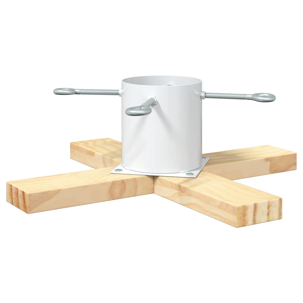 vidaXL Stojak na Choinkę Biały 50 x 50 x 16 cm Lite drewno sosnowe