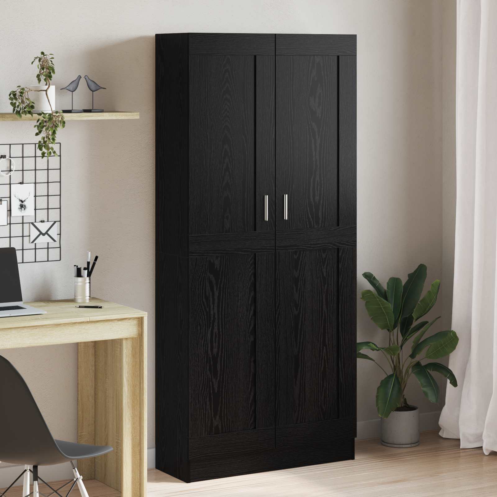 vidaXL Szafka na książki Czarny Dąb 82,5 x 30,5 x 185 cm