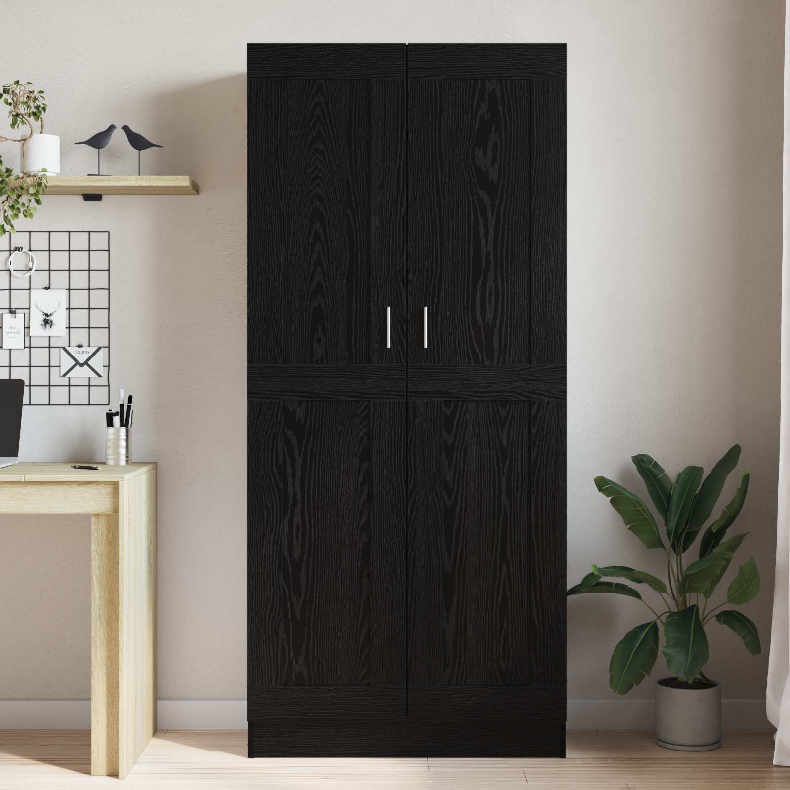 vidaXL Szafka na książki Czarny Dąb 82,5 x 30,5 x 185 cm