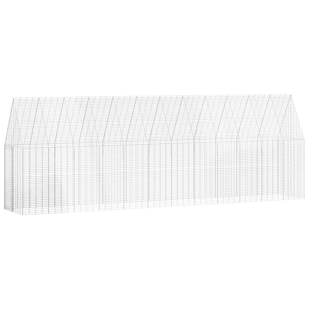 vidaXL Klatka dla kur 2 pcs Srebrny 600 x 100 x 210 cm