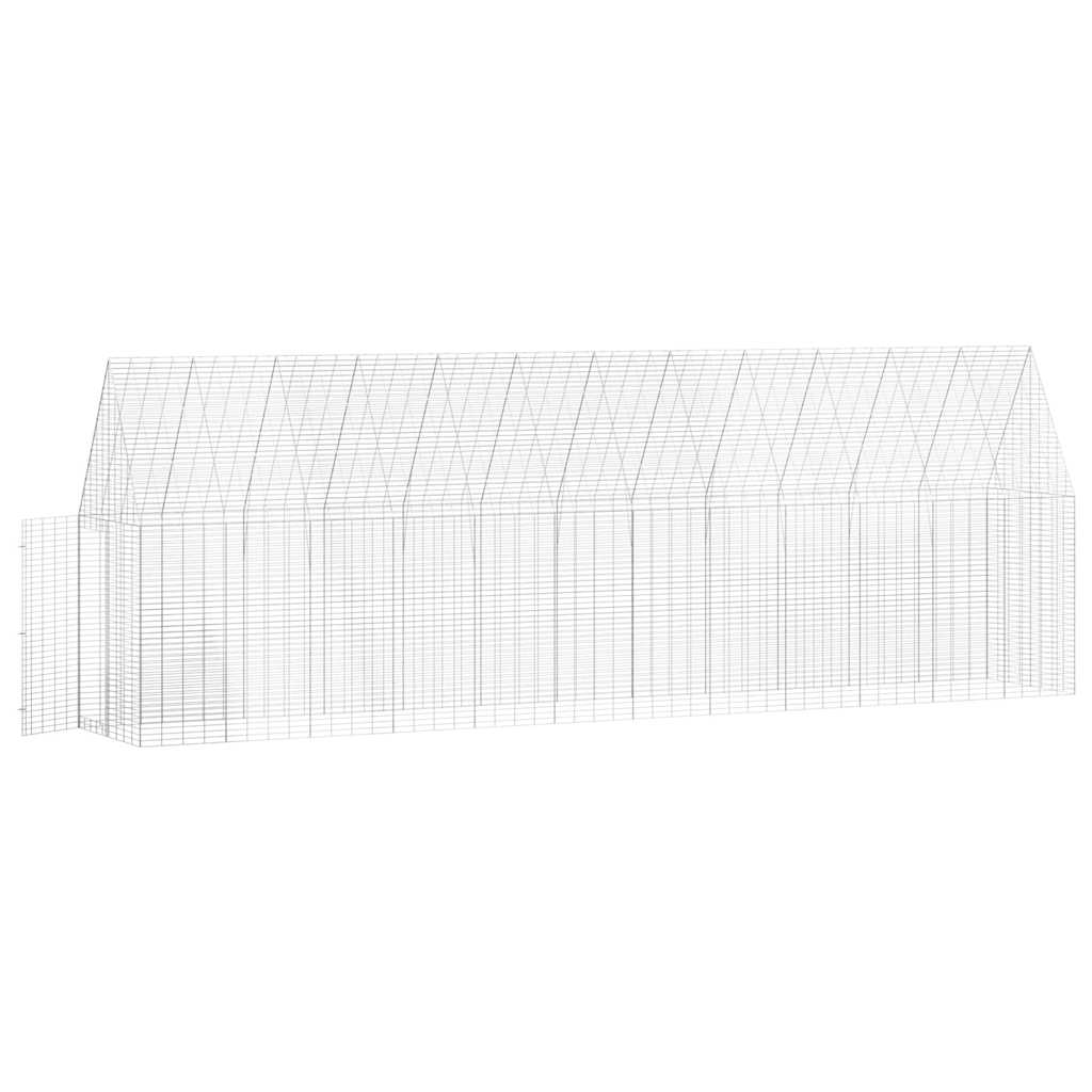 vidaXL Klatka dla kur 2 pcs Srebrny 600 x 100 x 210 cm