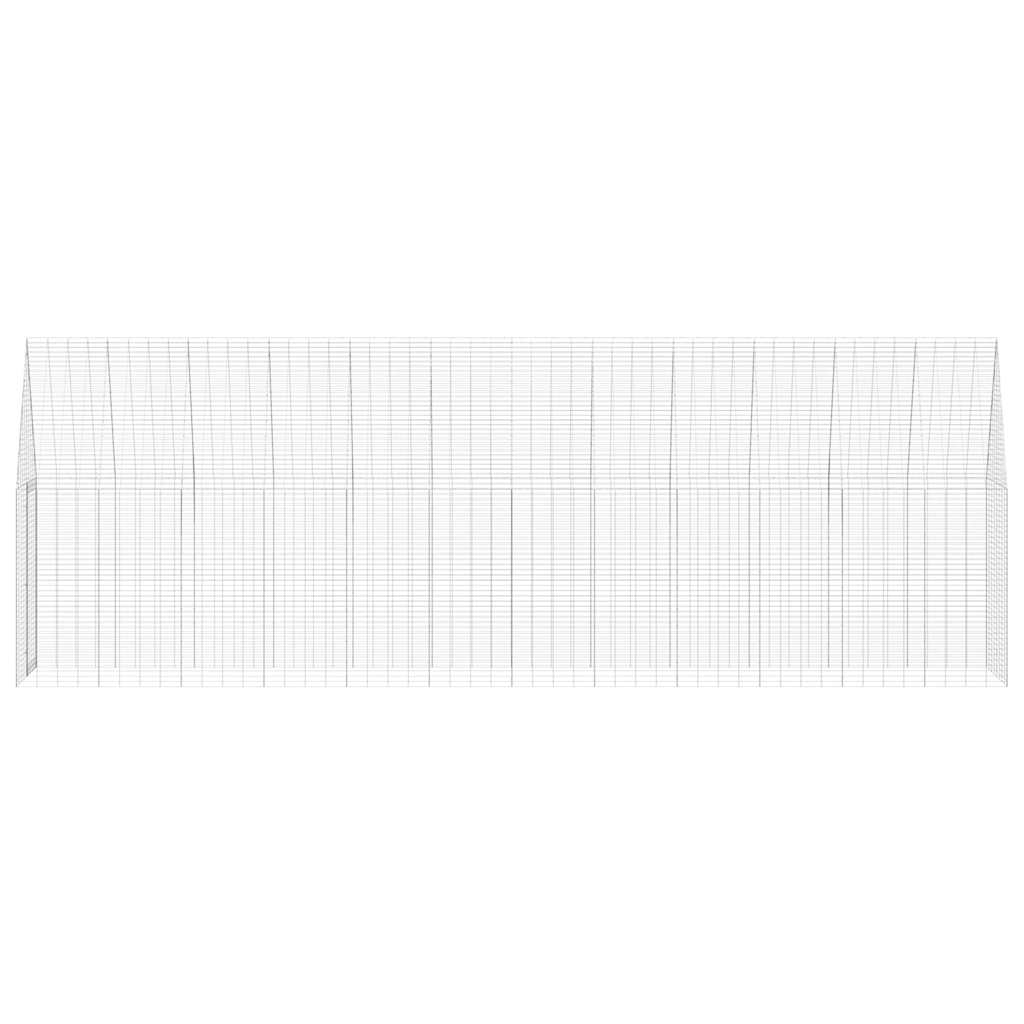 vidaXL Klatka dla kur 2 pcs Srebrny 600 x 100 x 210 cm