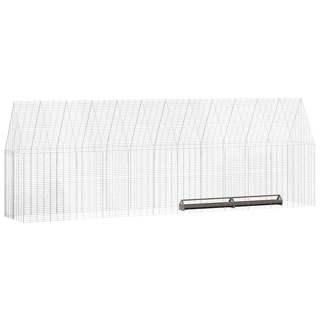 vidaXL Klatka dla kur 2 pcs Srebrny 600 x 100 x 210 cm