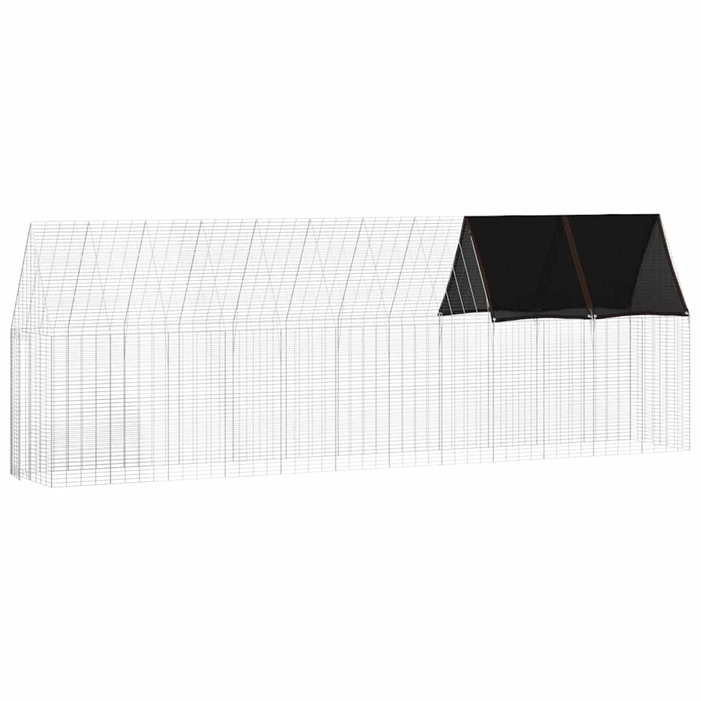 vidaXL Klatka dla kur 2 pcs Srebrny 600 x 100 x 210 cm