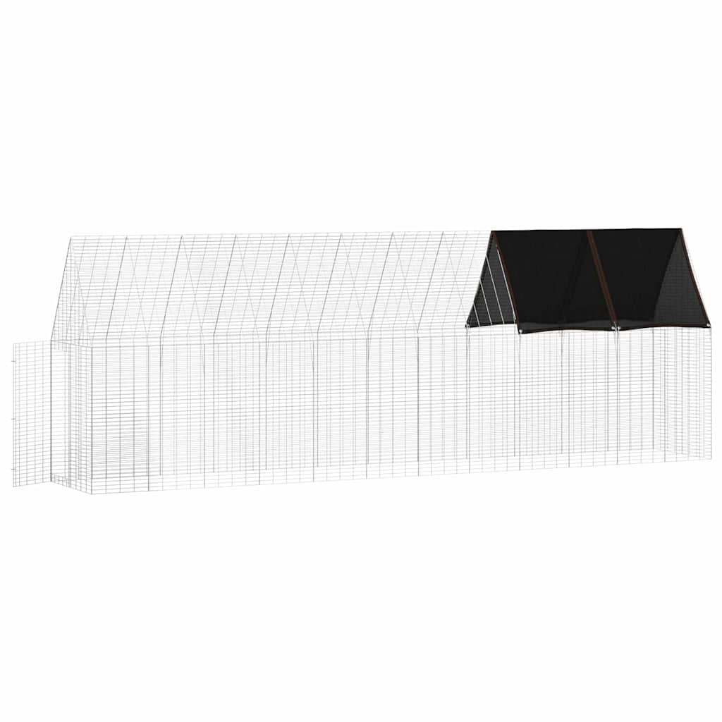 vidaXL Klatka dla kur 2 pcs Srebrny 600 x 100 x 210 cm