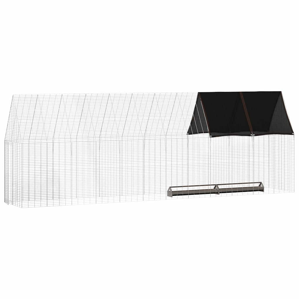 vidaXL Klatka dla kur 2 pcs Srebrny 600 x 100 x 210 cm