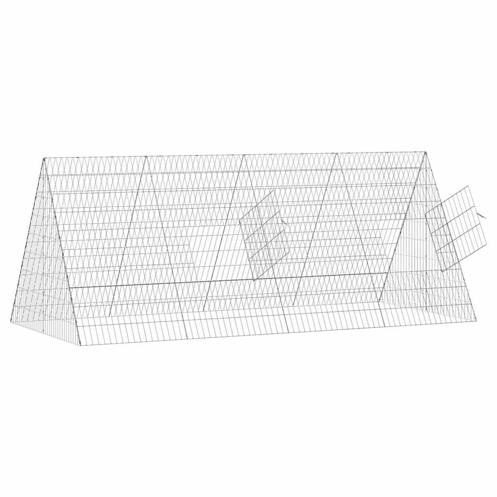 vidaXL Klatka dla kur Srebrny 215 x 100 x 85 cm Stal Galwanizowana
