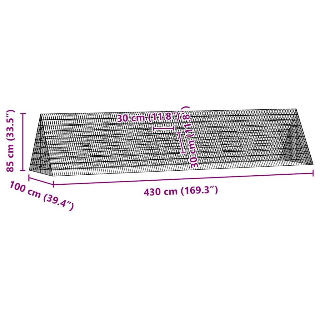 vidaXL Klatka dla kur Srebrny 430 x 100 x 85 cm Stal Galwanizowana