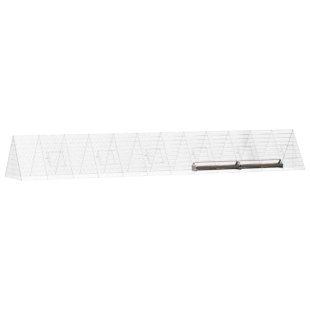 vidaXL Klatka dla kur Srebrny 650 x 100 x 85 cm Stal Galwanizowana