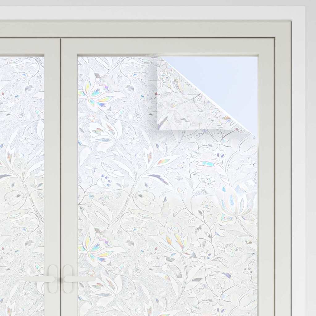 vidaXL Statyczna folia okienna Wzór kwiatów 90 x 500 cm PVC