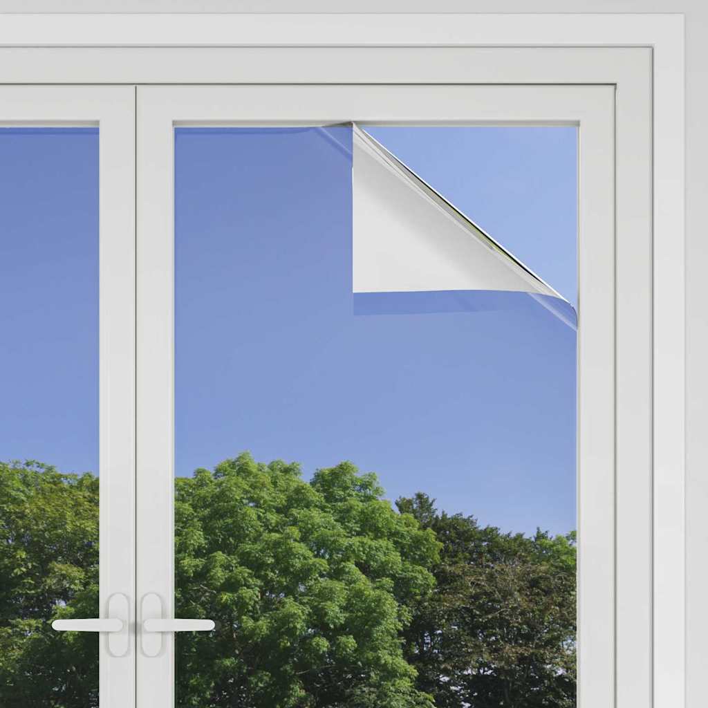 vidaXL Statyczna refleksyjna folia okienna solarna srebrny PVC