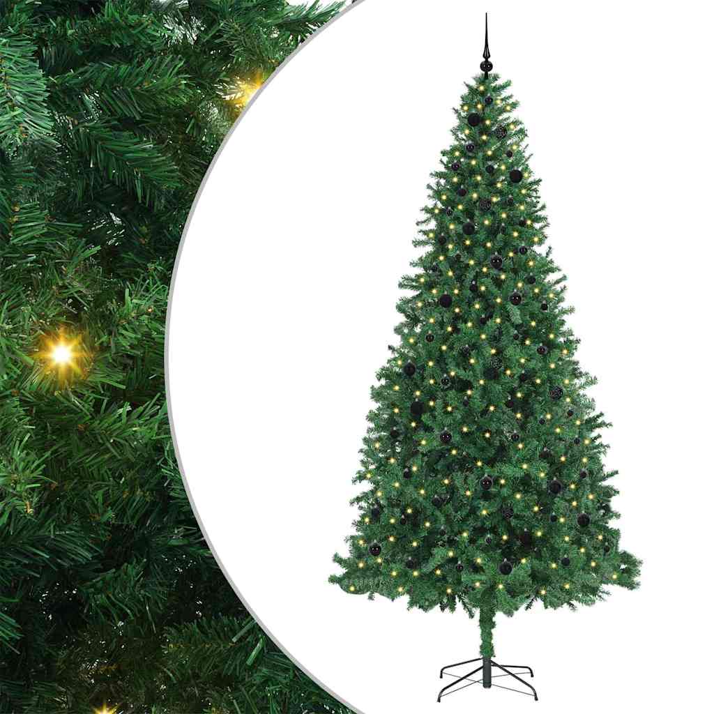 vidaXL Sztuczna choinka z podstawą Zielony 300 cm PVC, Metal i Plastik