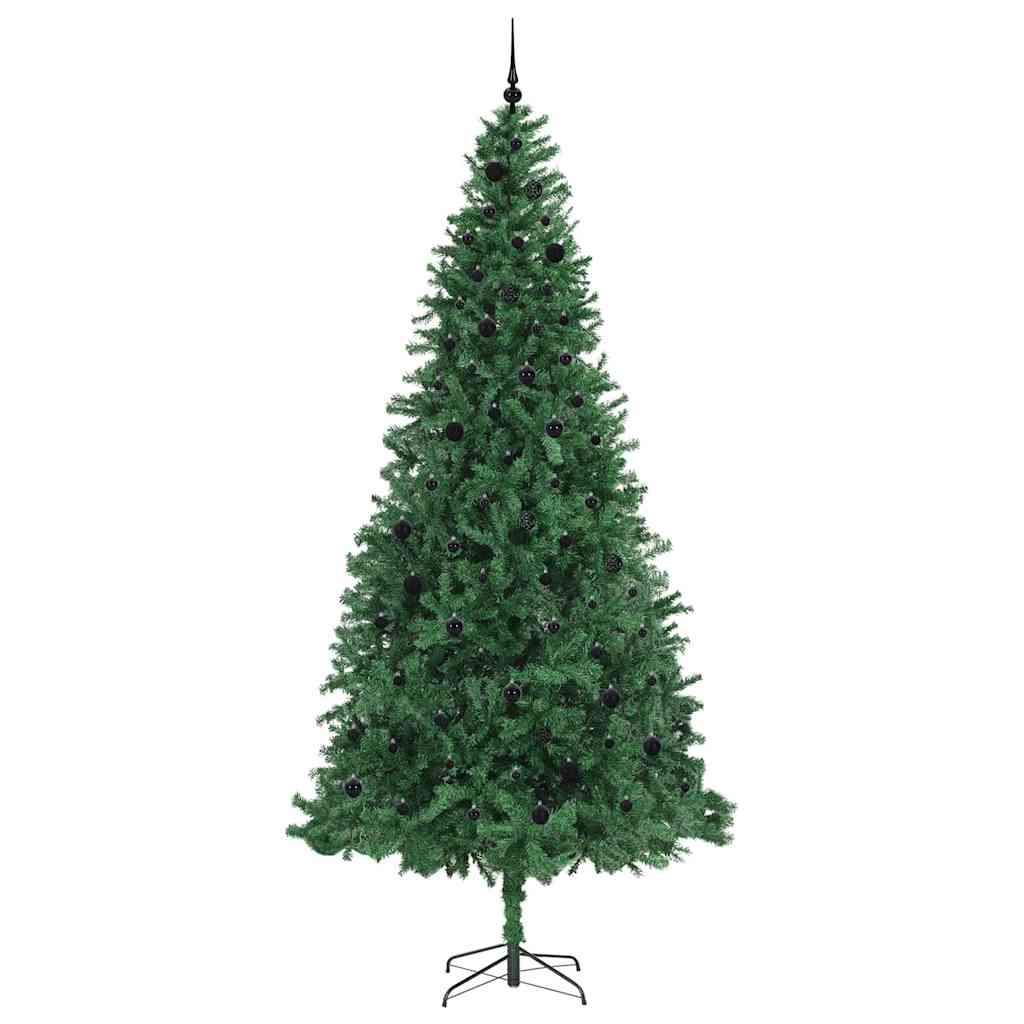 vidaXL Sztuczna choinka z podstawą Zielony 300 cm PVC, Metal i Plastik