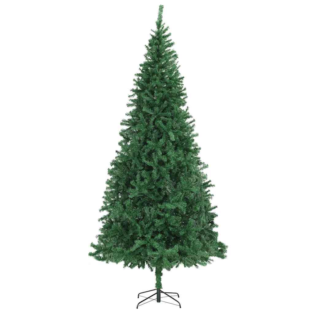 vidaXL Sztuczna choinka z podstawą Zielony 300 cm PVC, Metal i Plastik