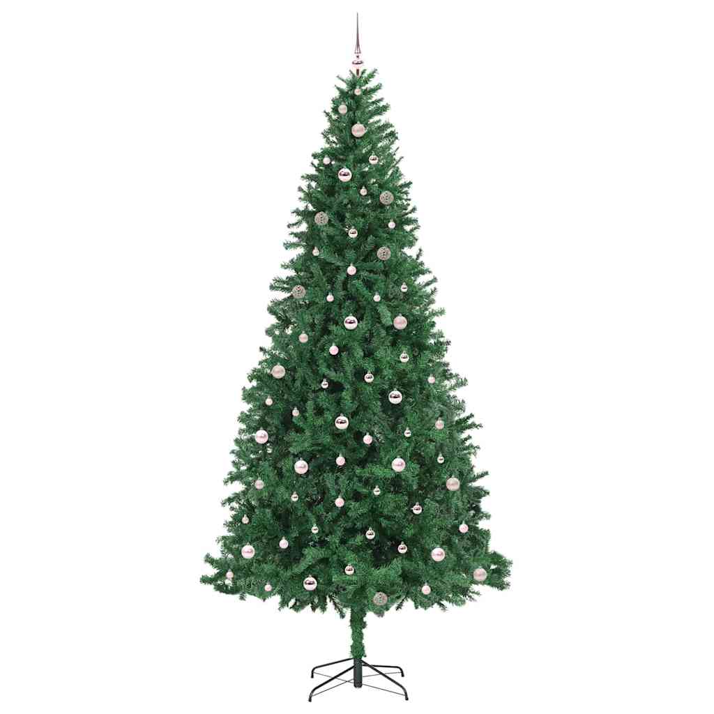 vidaXL Sztuczna choinka z podstawą Zielony 300 cm PVC, Metal i Plastik