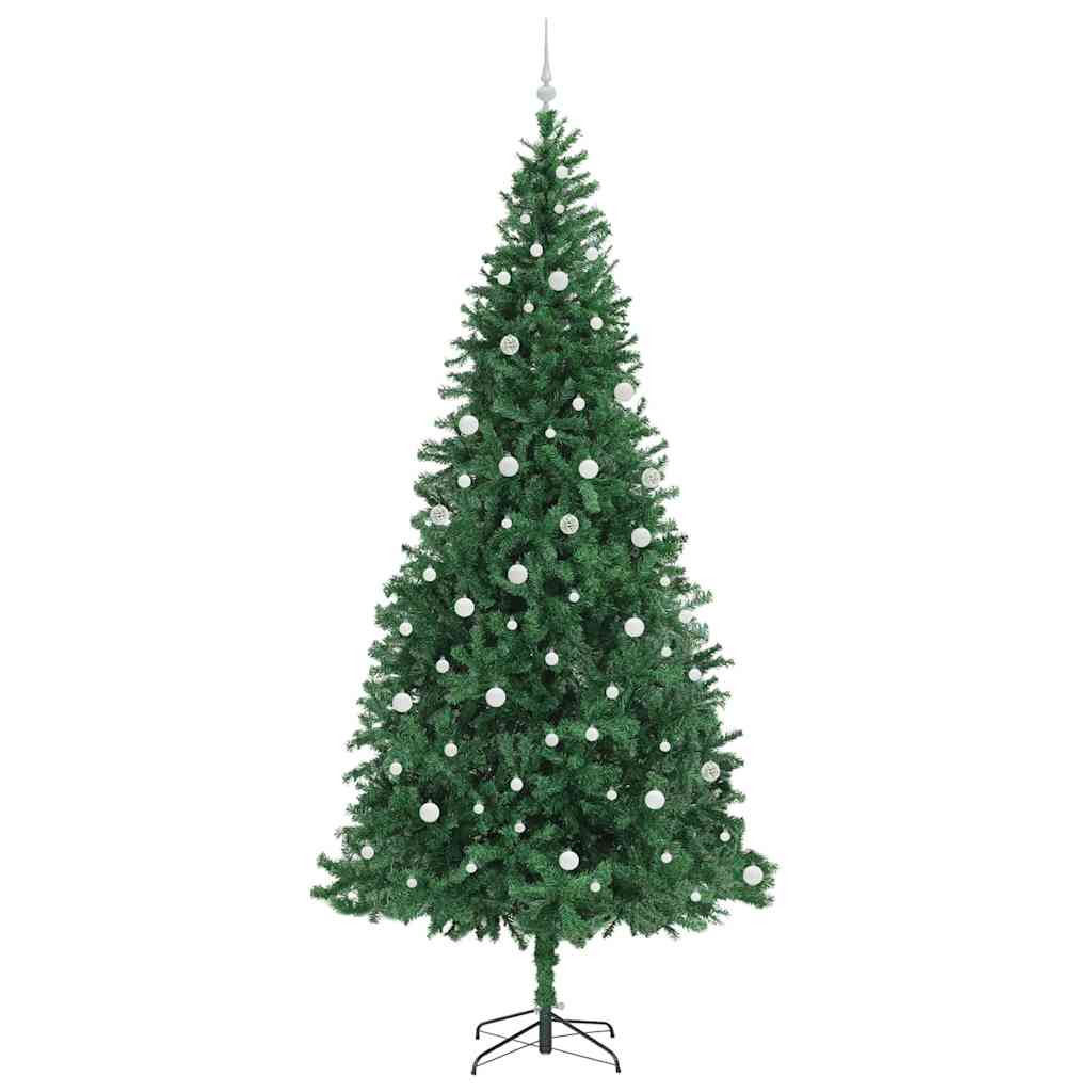vidaXL Sztuczna choinka z podstawą Zielony 300 cm PVC, Metal i Plastik