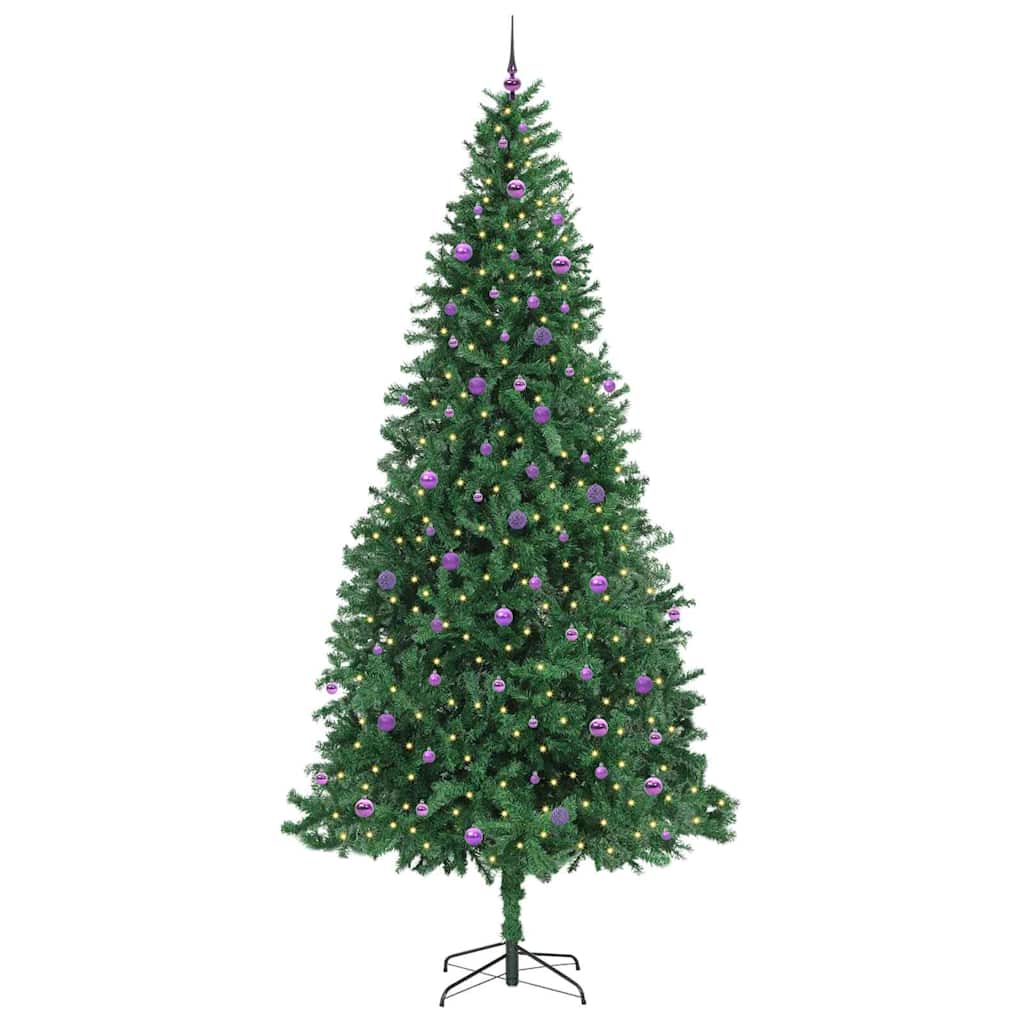 vidaXL Sztuczna choinka z podstawą Zielony 300 cm PVC, Metal i Plastik