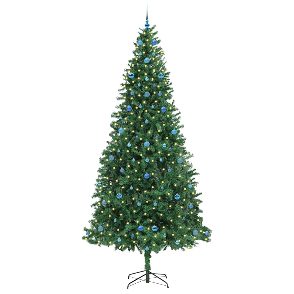 vidaXL Sztuczna choinka z podstawą Zielony 300 cm PVC, Metal i Plastik