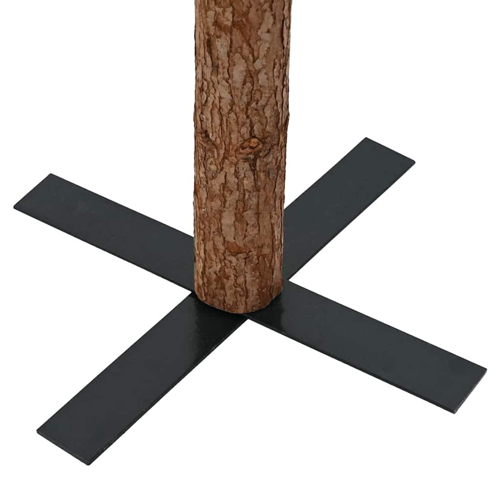 vidaXL Szczupła Choinka Zielony 210 cm PVC i lite drewno sosnowe