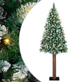 vidaXL Szczupła Choinka Zielony 180 cm PVC i lite drewno sosnowe