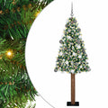 vidaXL Szczupła Choinka Zielony 180 cm PVC i lite drewno sosnowe