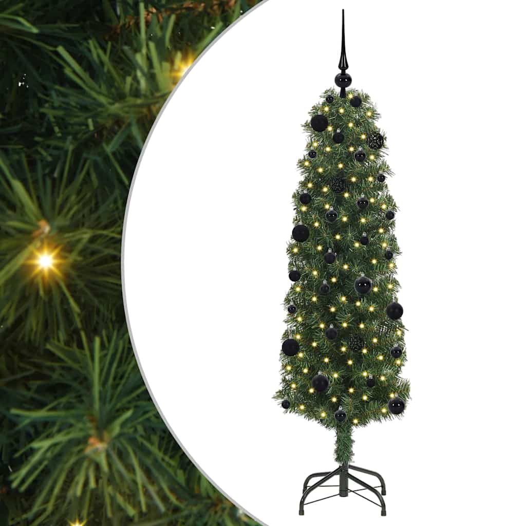 vidaXL Sztuczna choinka z podstawą Zielony 150 cm PVC, stal i plastik