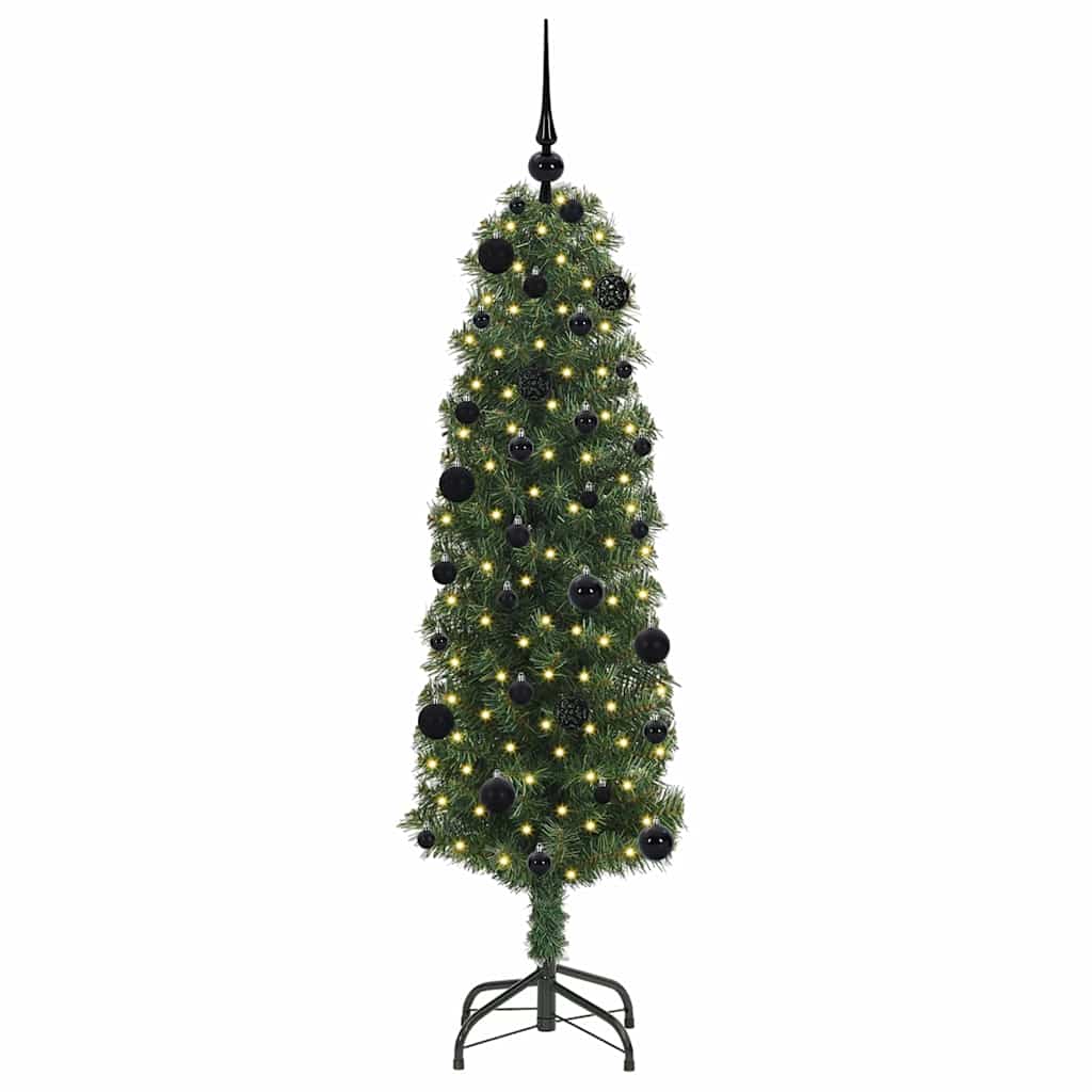 vidaXL Sztuczna choinka z podstawą Zielony 150 cm PVC, stal i plastik
