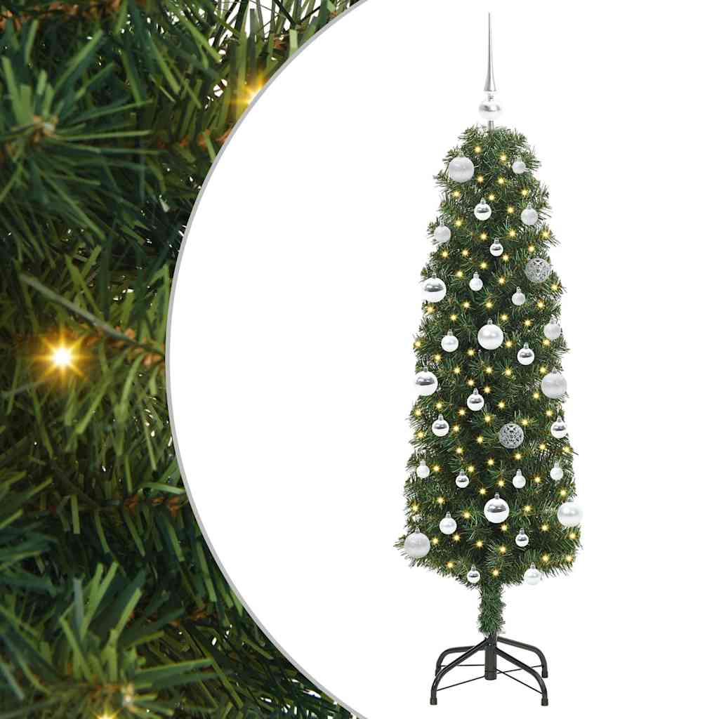 vidaXL Sztuczna choinka z podstawą Zielony 150 cm PVC, stal i plastik