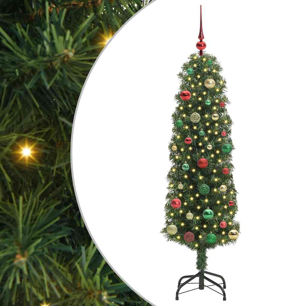 vidaXL Sztuczna choinka z podstawą Zielony 150 cm PVC, stal i plastik
