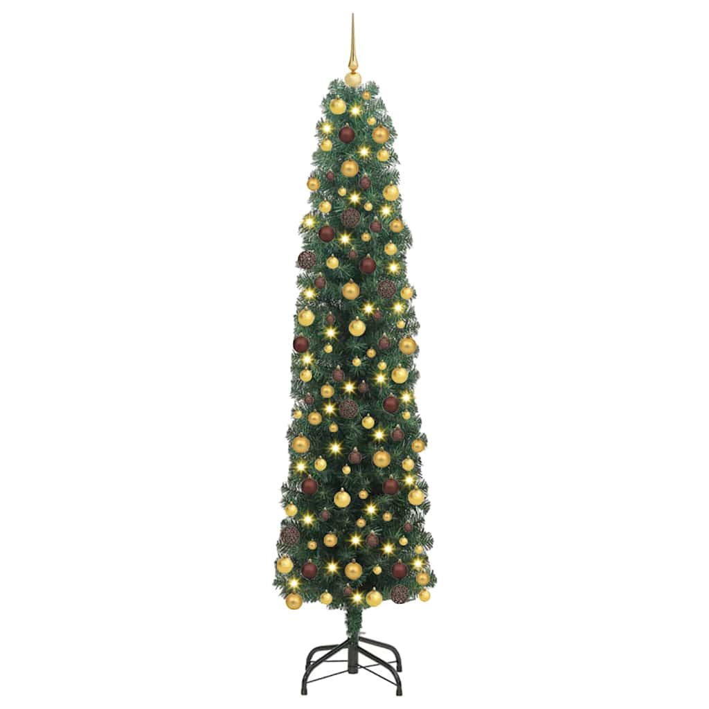 vidaXL Sztuczna choinka z podstawą Zielony 180 cm PVC, stal i plastik